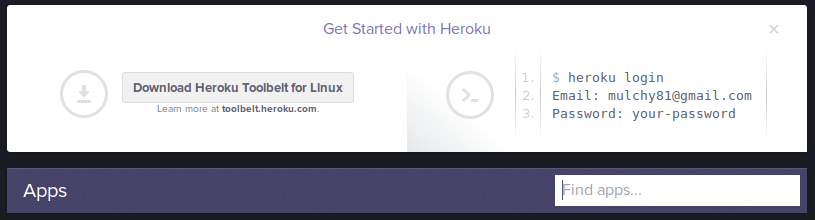 Heroku dashboard